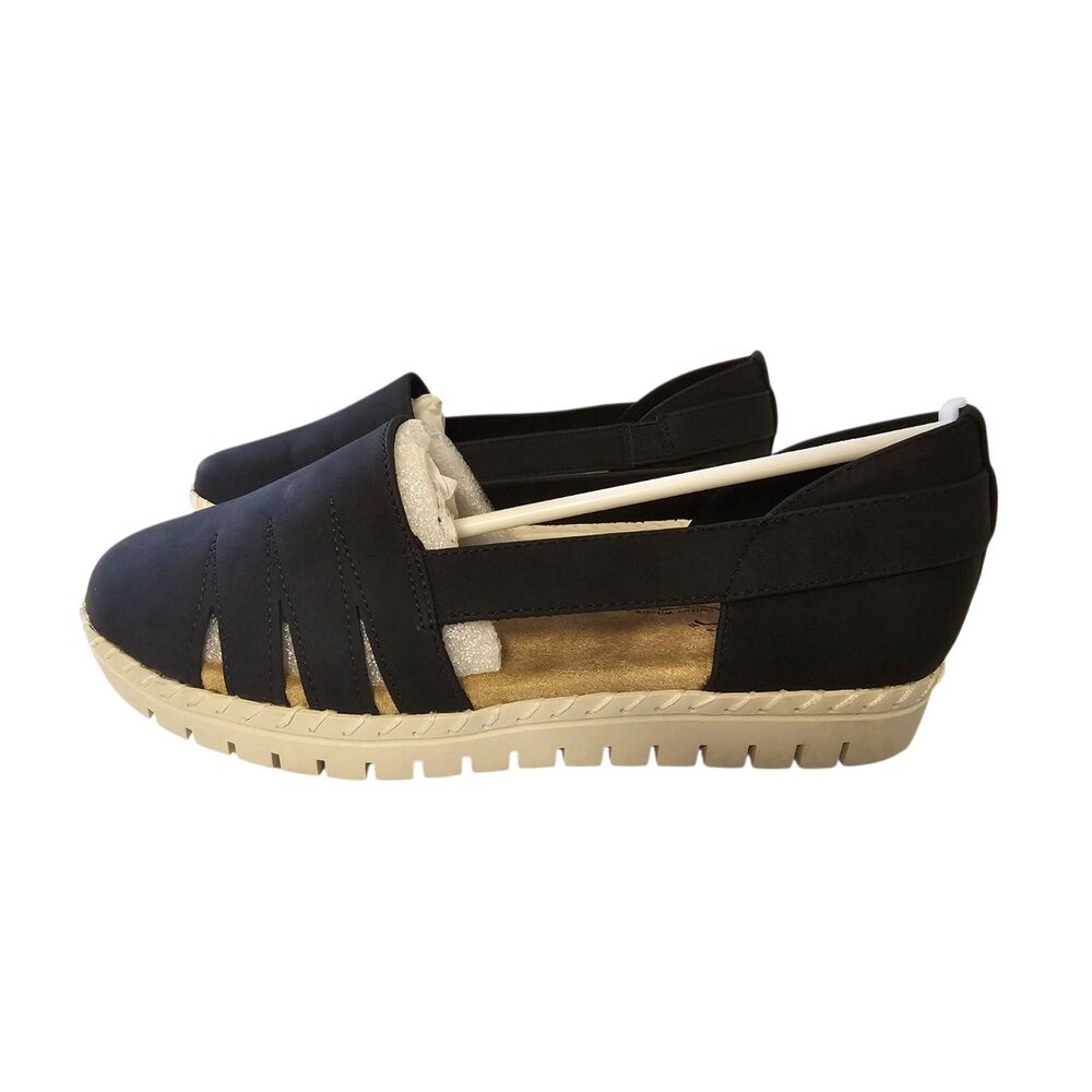 New Easy Street Womens Bugsy Slip-On Shoe Black 8 Wide